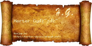 Herter Győző névjegykártya